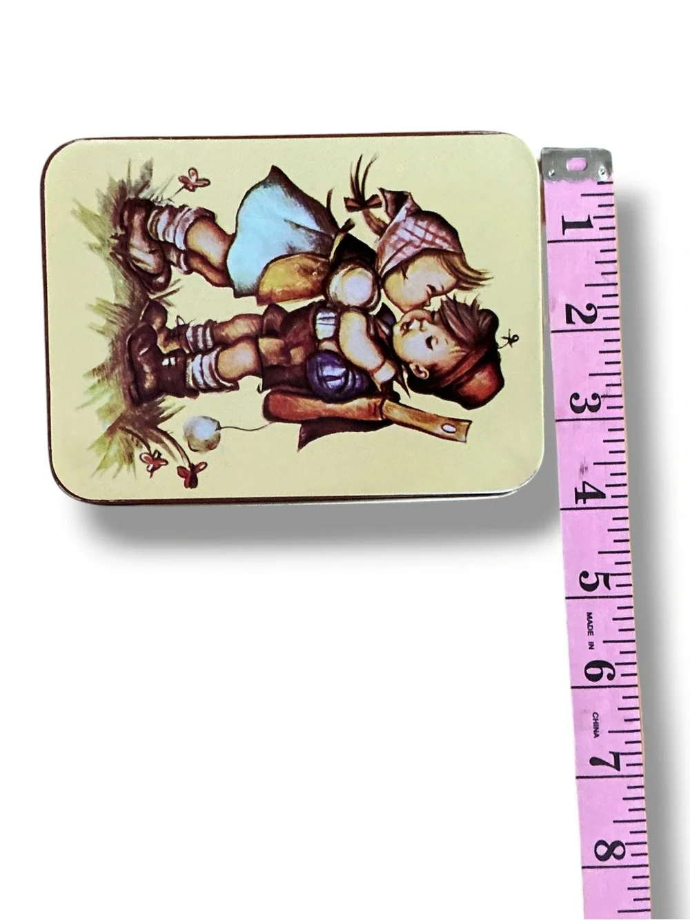 Vintage Tin with Note Paper Hummel First Kiss Designed on Tin